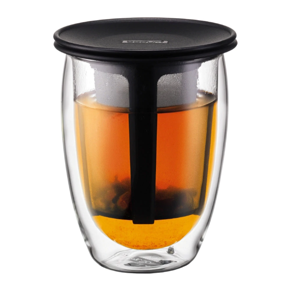 Bodum 12oz Tea For One With Strainer In Black 3 Bodum 12oz Tea For One With Strainer In Black