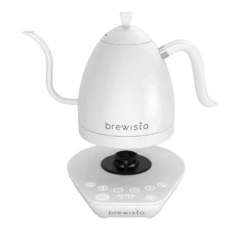 Brewista Artisan Electric Gooseneck Kettle - All White -Coffee Series Shop ArtisanKettlewhiteonwhiteOffStand