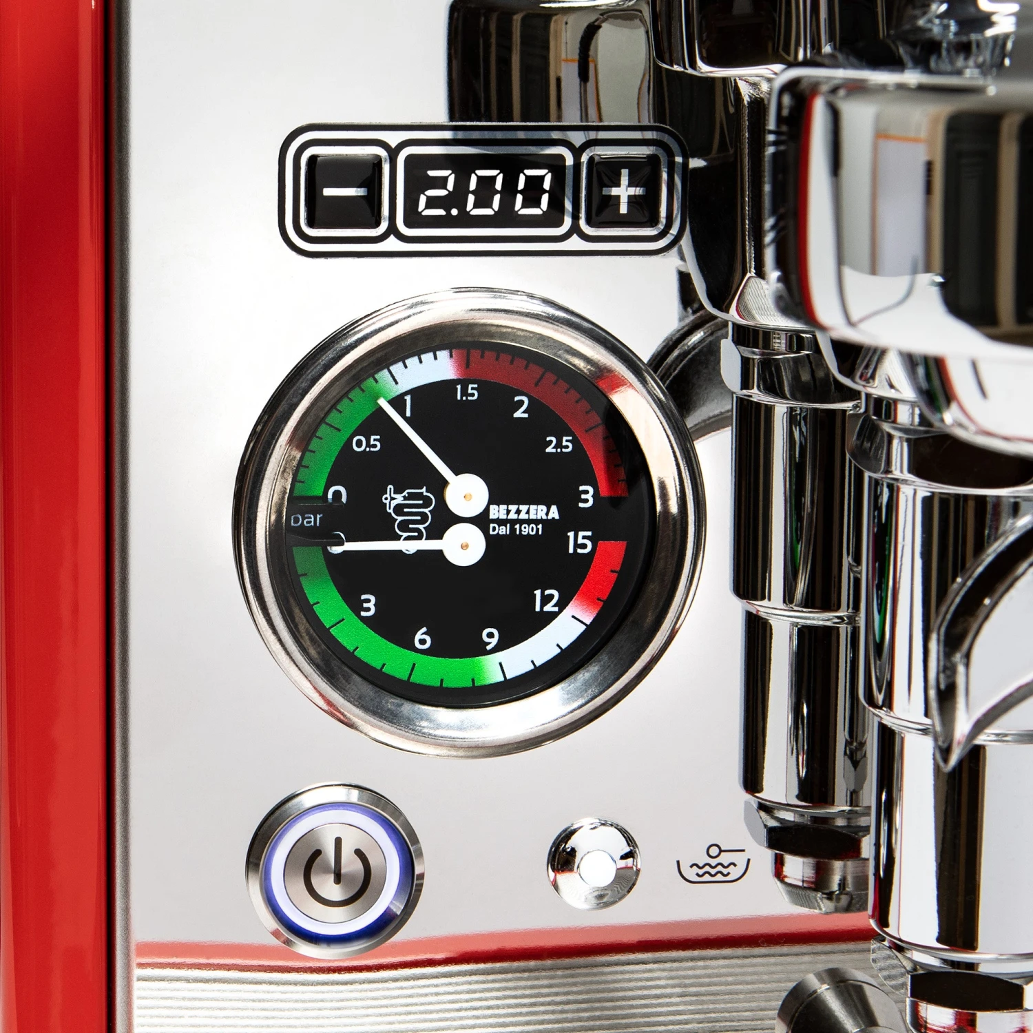 Bezzera Aria PID Espresso Machine With Flow Control - Red 6 Bezzera Aria PID Espresso Machine With Flow Control - Red - Image 4