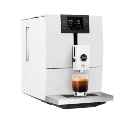 JURA ENA 8 Espresso Machine - Full Nordic White -Coffee Series Shop ENA 8 Full Nordic White NAA angle espresso square