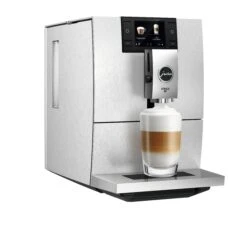 JURA ENA 8 Espresso Machine - Massive Aluminum -Coffee Series Shop ENA 8 Massive Aluminum angle latte macchiato