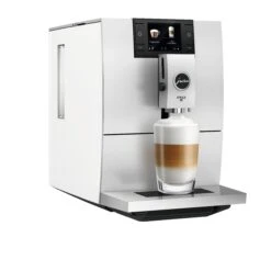 JURA ENA 8 Espresso Machine - White -Coffee Series Shop ENA 8 Nordic White angle latte macchiato