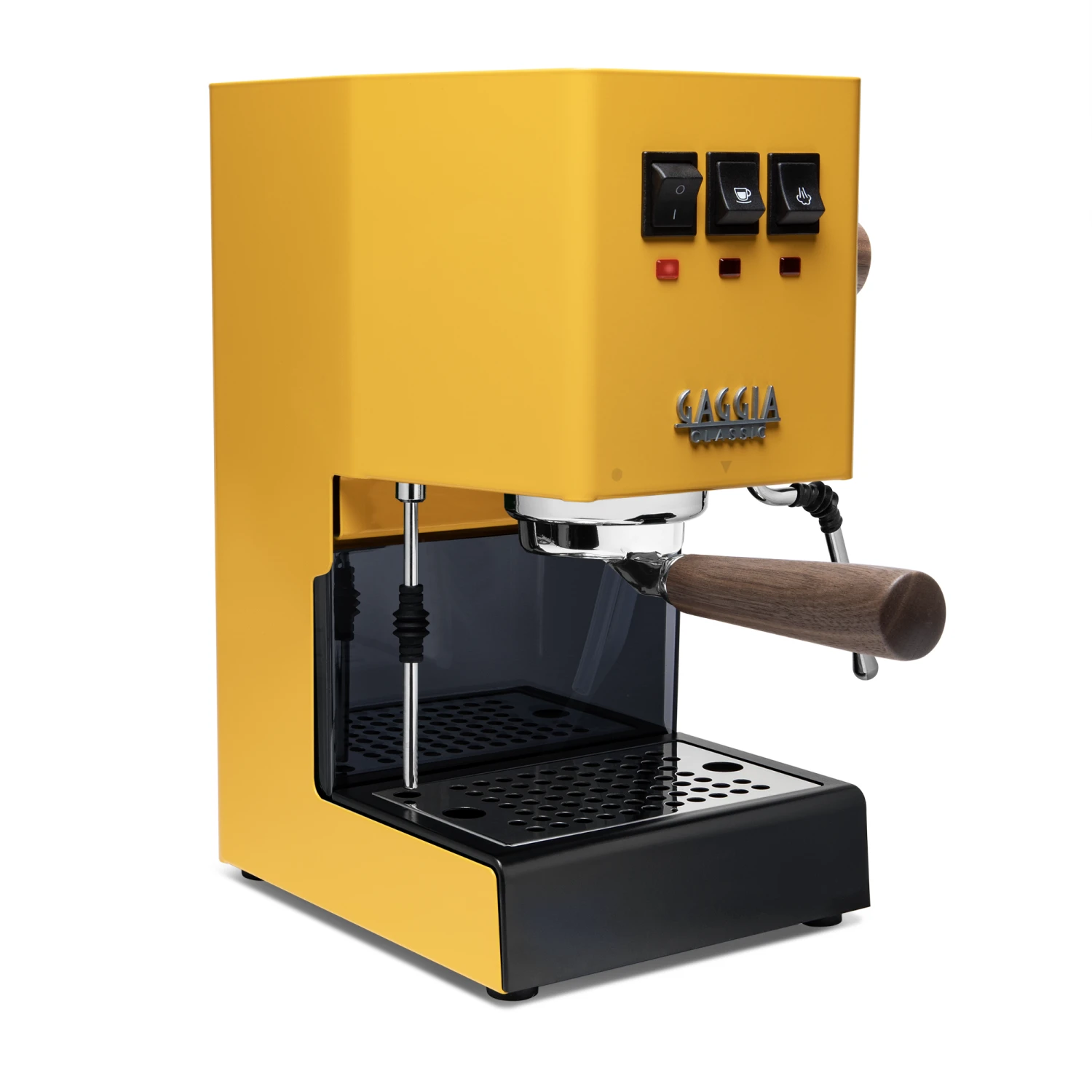 Gaggia Classic Evo Pro Espresso Machine In Sunshine Yellow With Walnut 3 Gaggia Classic Evo Pro Espresso Machine In Sunshine Yellow With Walnut