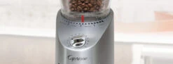 Capresso Infinity Plus Conical Burr Coffee Grinder In Metal -Coffee Series Shop InfinityPlusStainless Hero