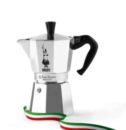 Bialetti Moka Express 3-Cup Moka Pot -Coffee Series Shop MOKAEXPRESSBANDIERA