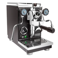 Profitec Pro 400 Espresso Machine In Matte Black With Flow Control And Blackened Oak