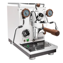 Profitec Pro 400 Espresso Machine In Matte White With Flow Control And Walnut
