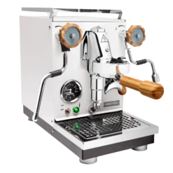Profitec Pro 400 Espresso Machine In Matte White With Olive Wood