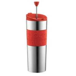 Bodum 15oz Traveling French Press Coffee Maker In Red
